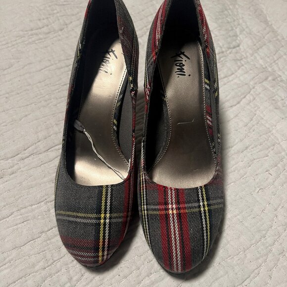 Fioni Women's Plaid Pointed Toe Stiletto Pumps Size 8 Multicolor - Picture 1 of 8